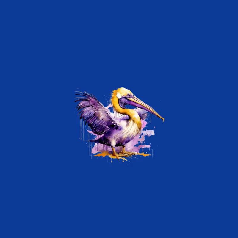 Colorful Watercolor Illustration of a Pelican Coffee Mug