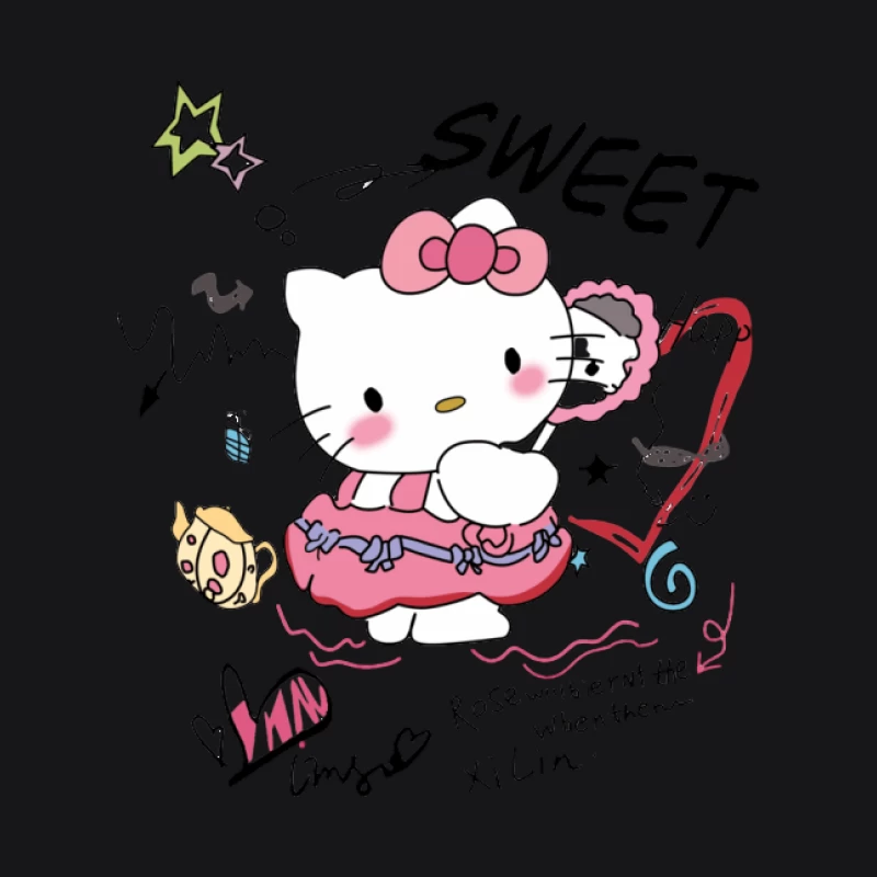 Chaton mignon avec miroir et accessoires Femme Sweat à capuche