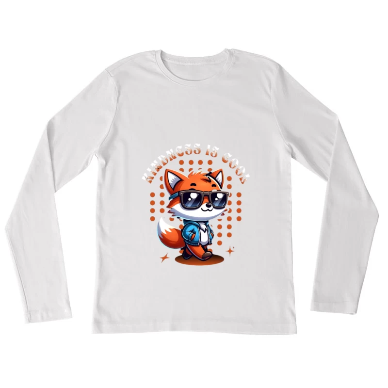 Renard Cool avec Lunettes de Soleil et Veste Femme Manches Longues T-Shirt