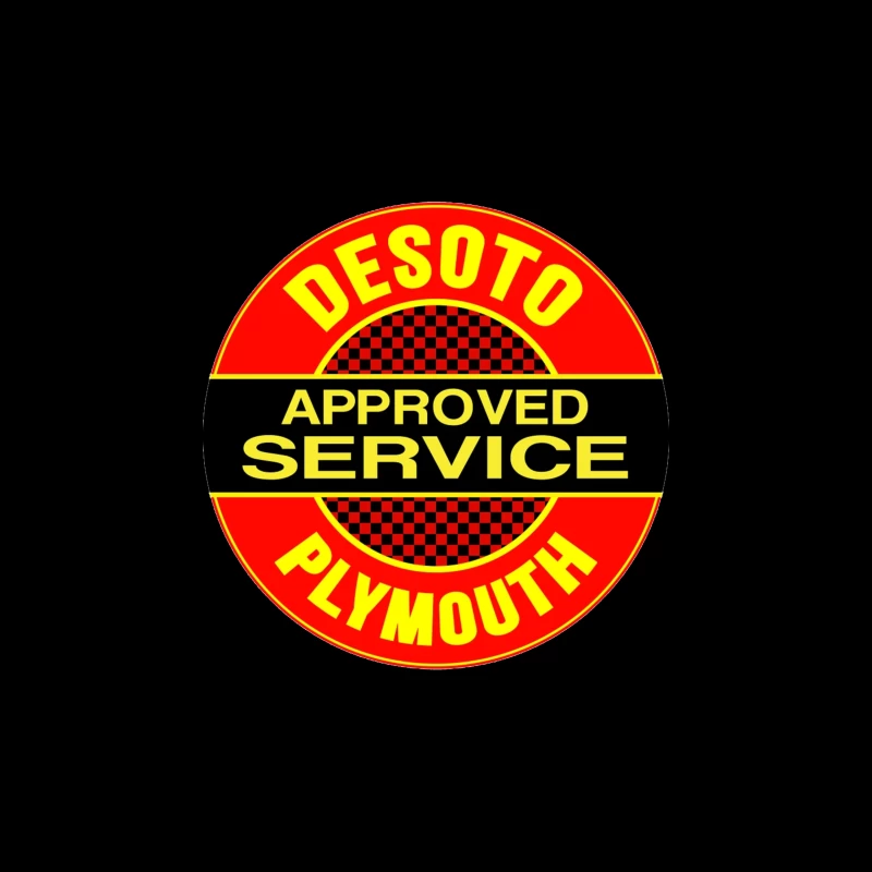 Vintage DeSoto-Plymouth Approved Service Station Logo Throw Pillow