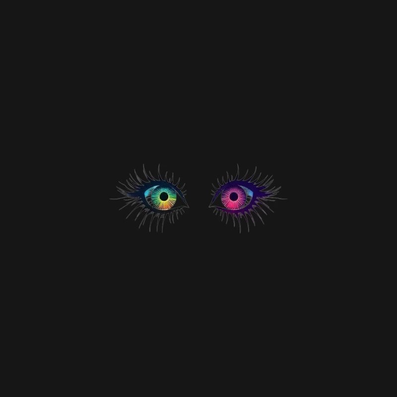 Artistic Illustration of Colorful Heterochromatic Eyes Desk Mat