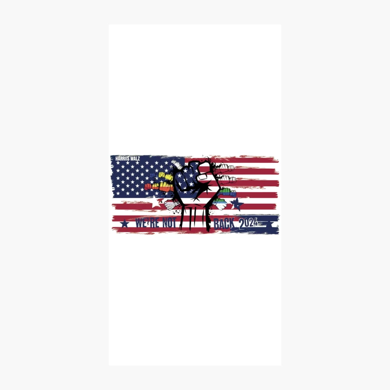 Harris Walz 2024: Patriotic Protest Imagery on American Flag iPhone Case