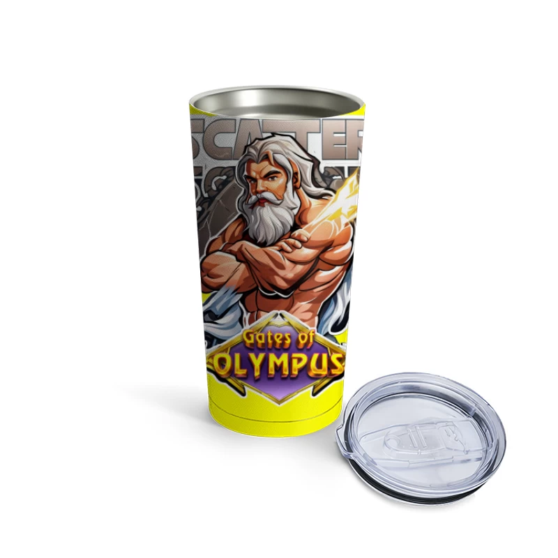 Gates of Olympus Slot Game Scatter Symbol Featuring Zeus Travel Mug