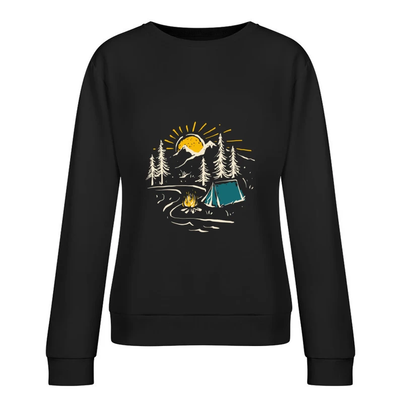 Zelten in der Natur unter der Sonne Damen Pullover Sweatshirt