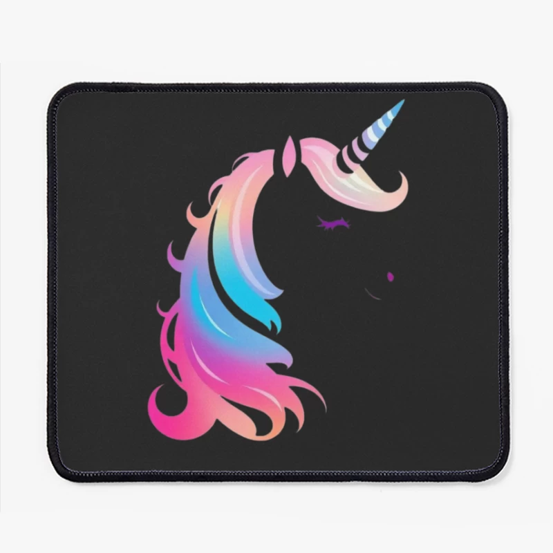 Rainbow Pastel Unicorn Silhouette Mouse Pad