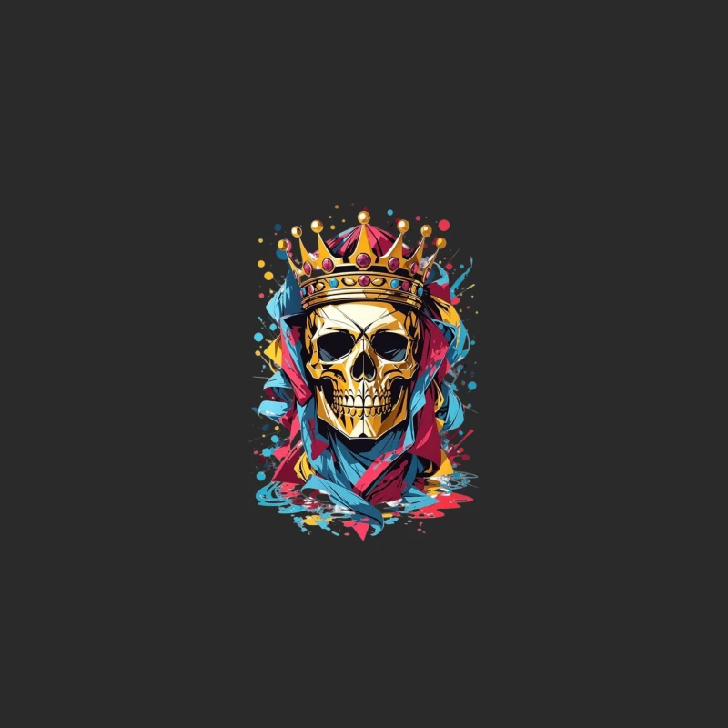 Artistic Skull with Crown Baseball Cap