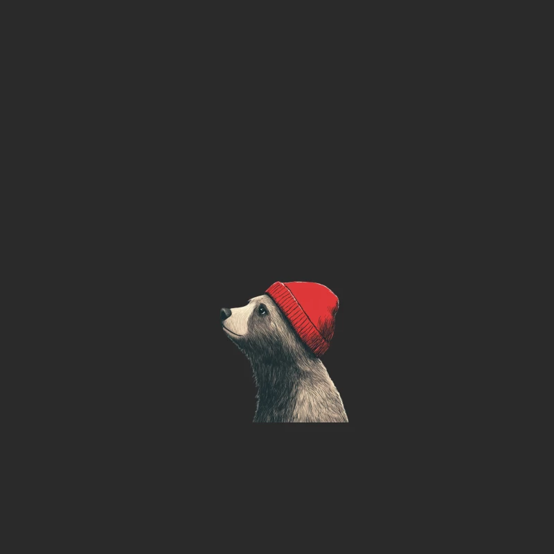 Whimsical Bear in Red Beanie Illustration Baseball Cap