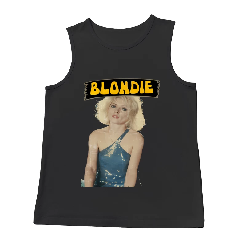 Vintage Blondie Band Promotional Portrait in Blue Dress Male Tank Top