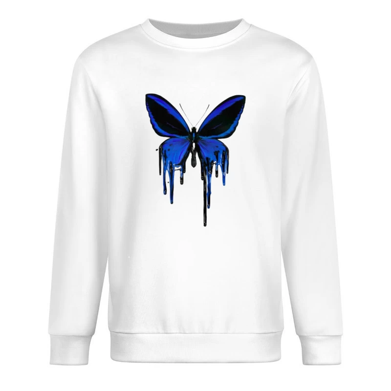Blaue Schmetterling mit Tropfen-Effekt Herren Pullover Sweatshirt