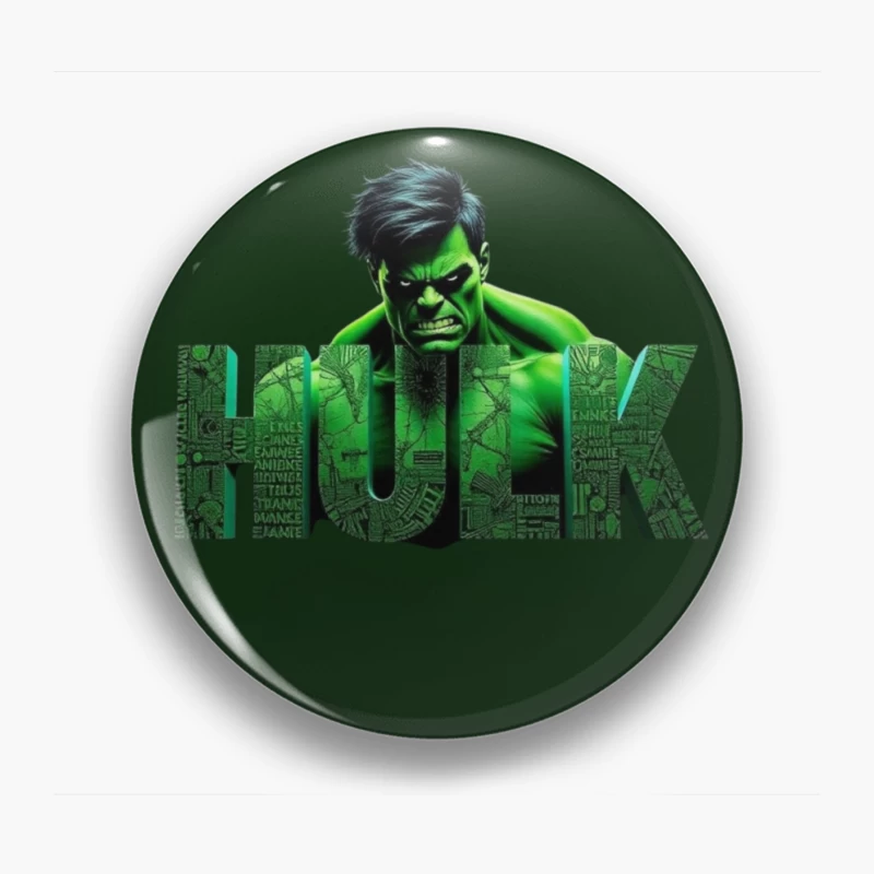 The Incredible Hulk Typographic Character Art Pin