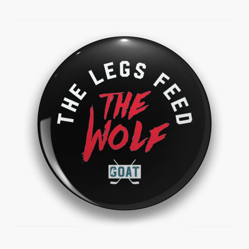 The Wolf and Goat Text Design with Minimalist Typography Pin