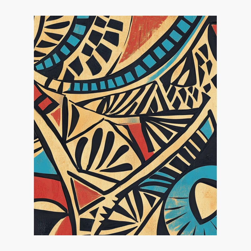 Bold Geometric Tribal Abstract Art Composition Cotton Tote Bag
