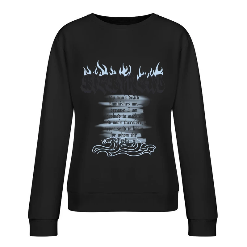 Todeszitat von John Donne im gotischen Stil Damen Pullover Sweatshirt