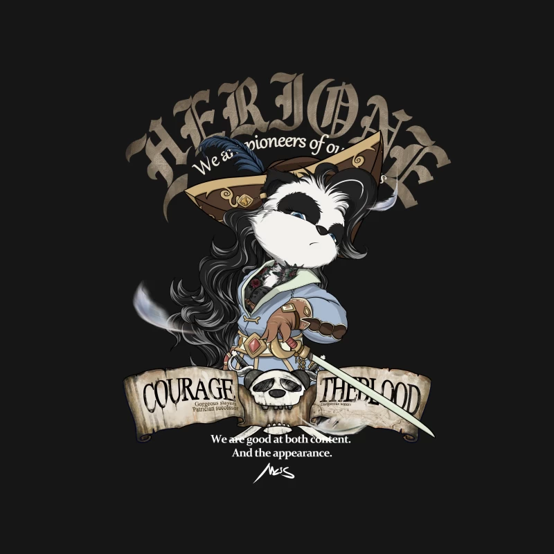 Heldin Katze mit Schwert und Totenkopf Damen T-Shirt