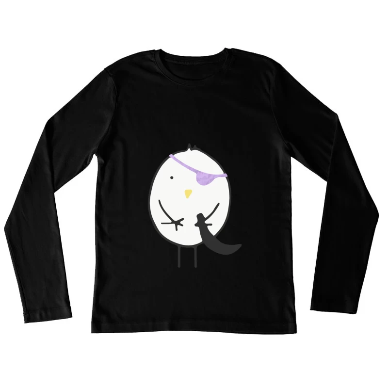 Oiseau pirate avec cache-œil Femme Manches Longues T-Shirt