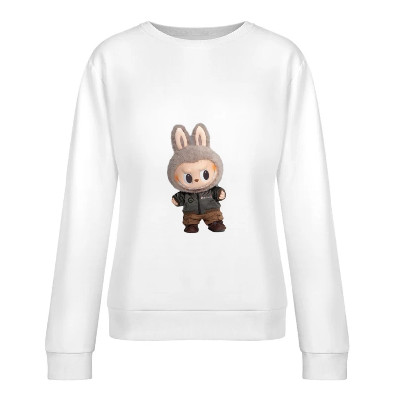 Kuscheltiertier mit Hasenkostüm Damen Pullover Sweatshirt