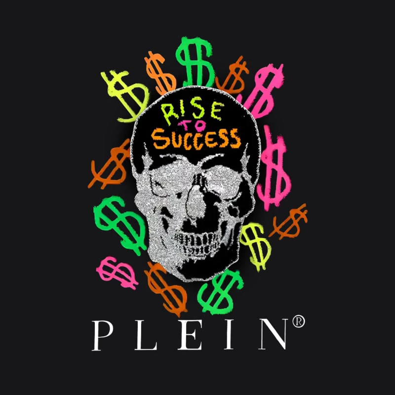 Colorful Skull Money Motivation Art: Rise to Success Female Pullover Hoodie