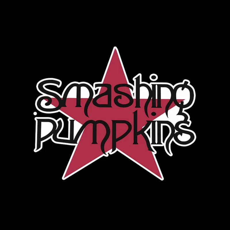 Smashing Pumpkins Alternative Rock Band Logo with Red Star Mouse Pad