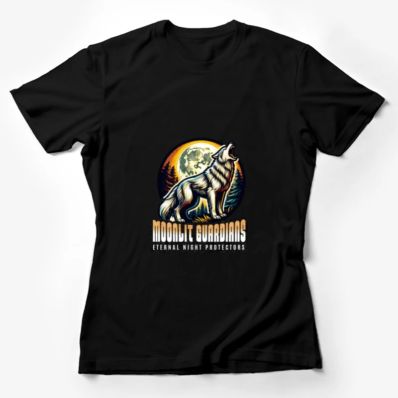 Mondwächter Wolf Heulen Nachtwald Damen T-Shirt