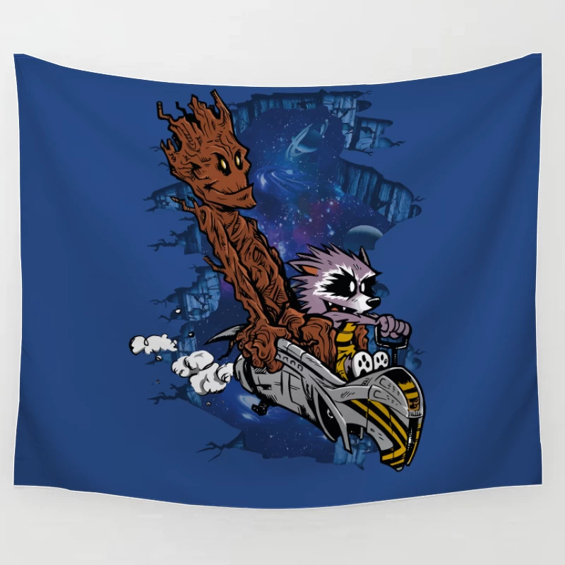 Galactic Warrior and Rebel Pilot in Deep Space Tapestry