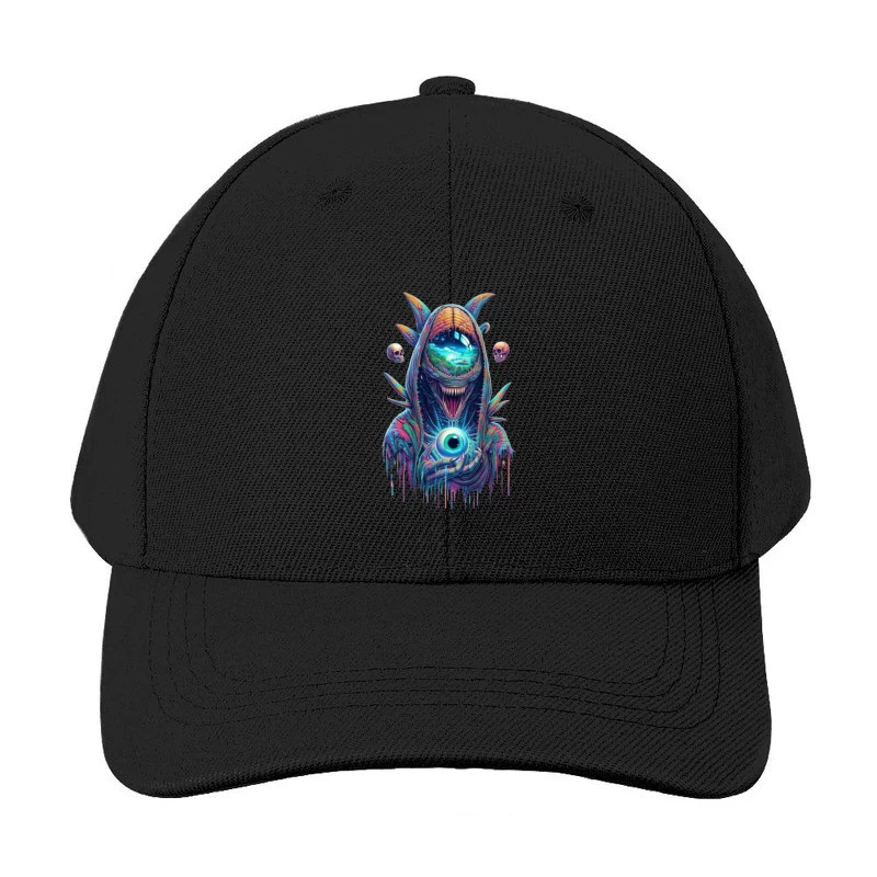 Surreal Cosmic Monster in Vibrant Colors Baseball Cap