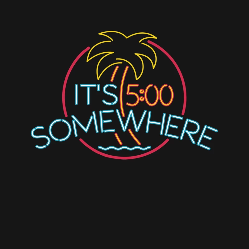 Neon Sign It_s 5 O_Clock Somewhere Mouse Pad