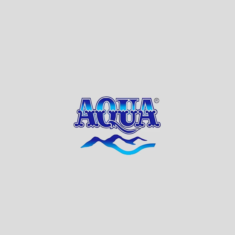 Aqua Brand Logo with Blue Wave Typography Baseball Cap