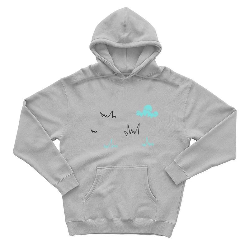 Illustration abstraite avec nuages et traits Homme Sweat à capuche