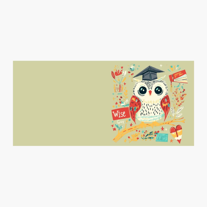 Wise Owl Graduate: Colorful Cartoon Education Illustration Coffee Mug