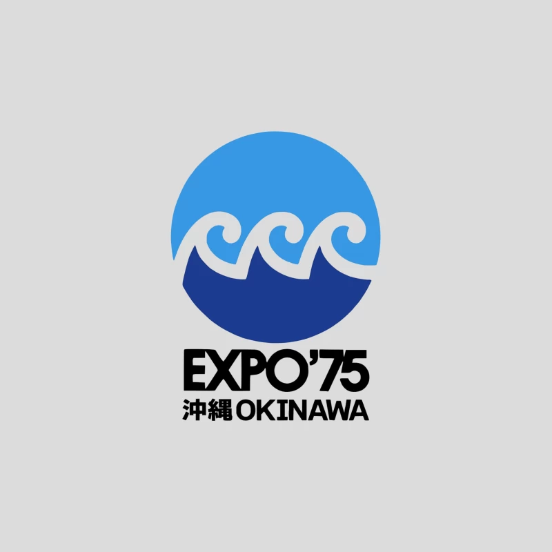 Vintage 1975 Okinawa Expo Logo with Ocean Wave Design Baseball Cap