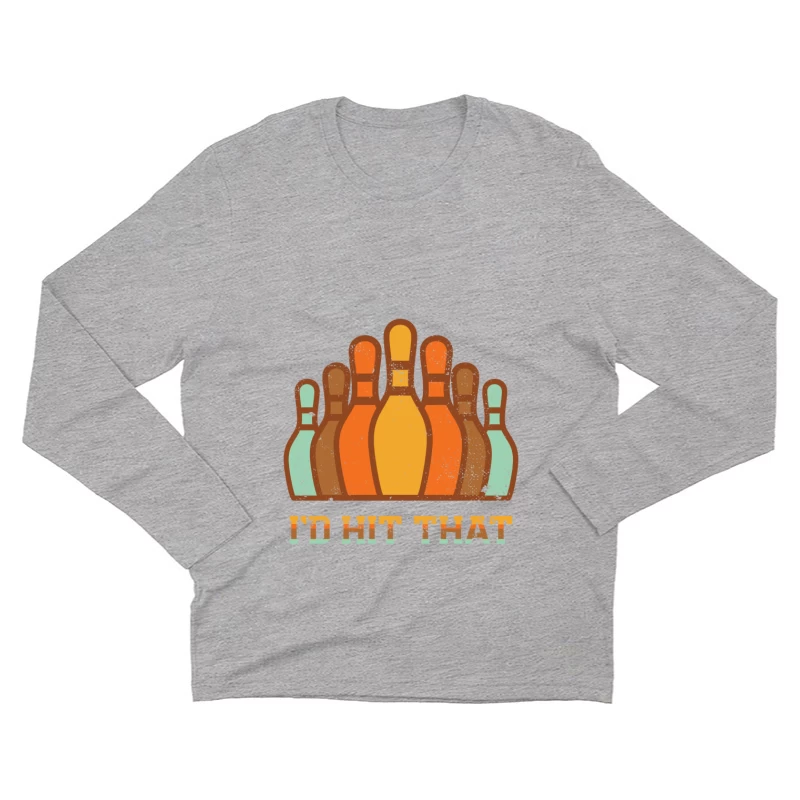 Humour de bowling rétro Homme Manches Longues T-Shirt