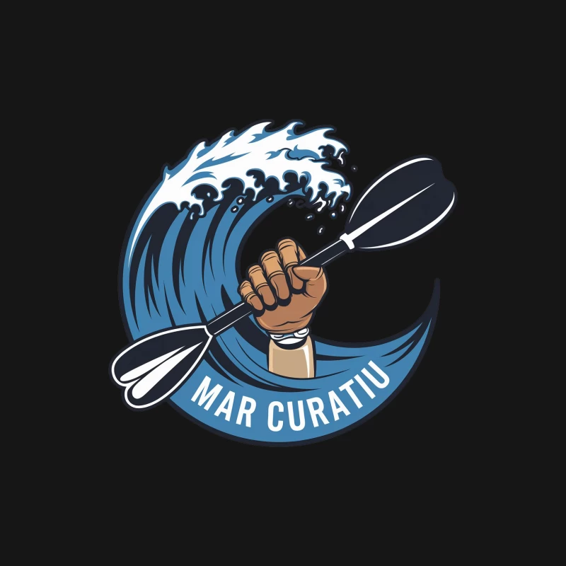 Mar Curativ Ocean Sports Logo with Rising Wave and Paddle Female Long Sleeve T-Shirt