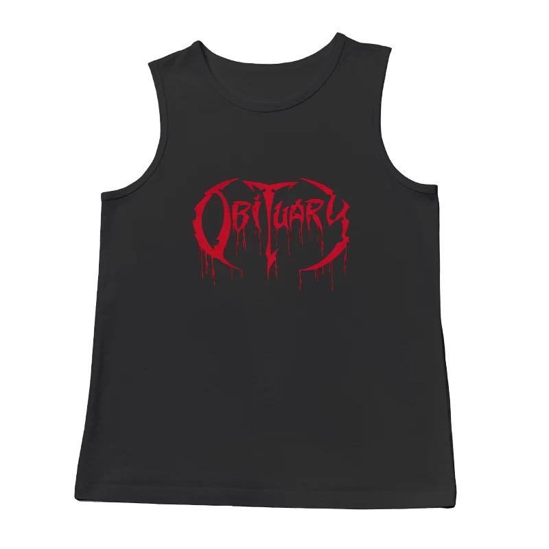 Obituary Cause of Death Red Logo Male Tank Top