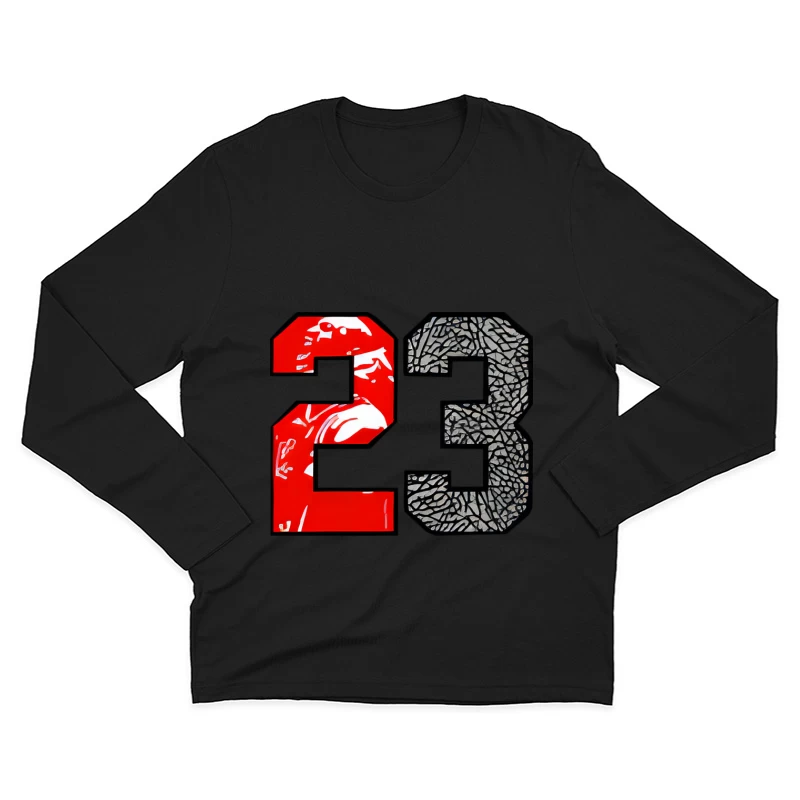 Basketball Design 23 mit Elefantenmuster Herren Langarm T-Shirt