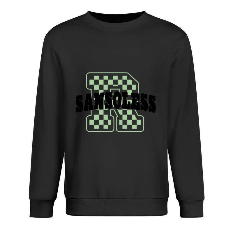 Schachbrett-Muster-Buchstabe R Herren Pullover Sweatshirt