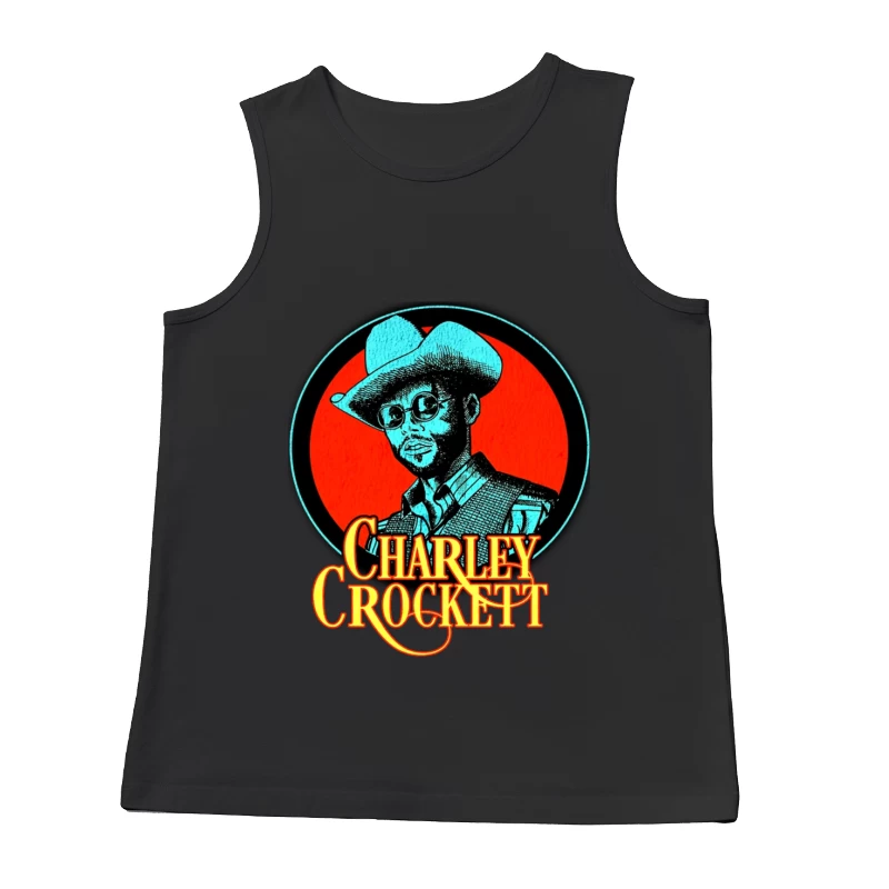 Vintage Charley Crockett Western Music Logo Design Male Tank Top