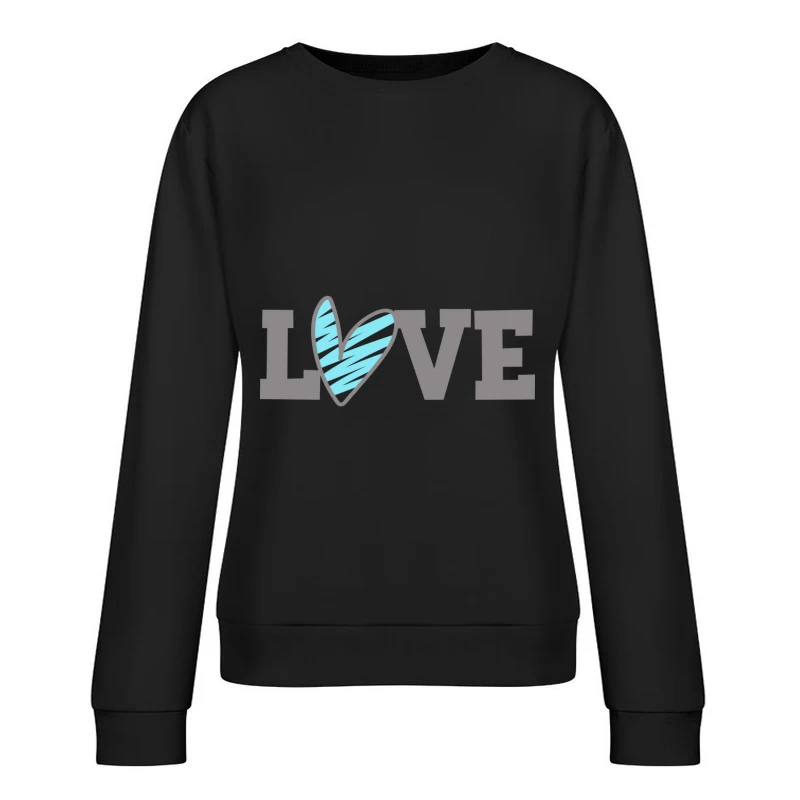Design moderne avec cœur bleu et texte Femme Sweat-shirt à enfiler