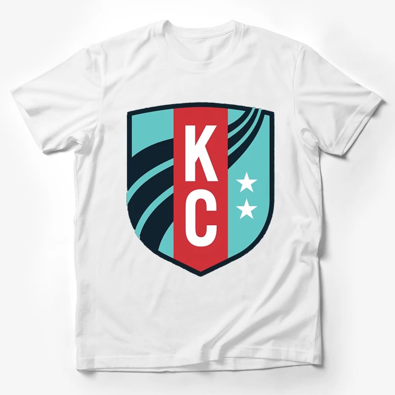 KC Sports Shield Logo with Stars Male T-Shirt