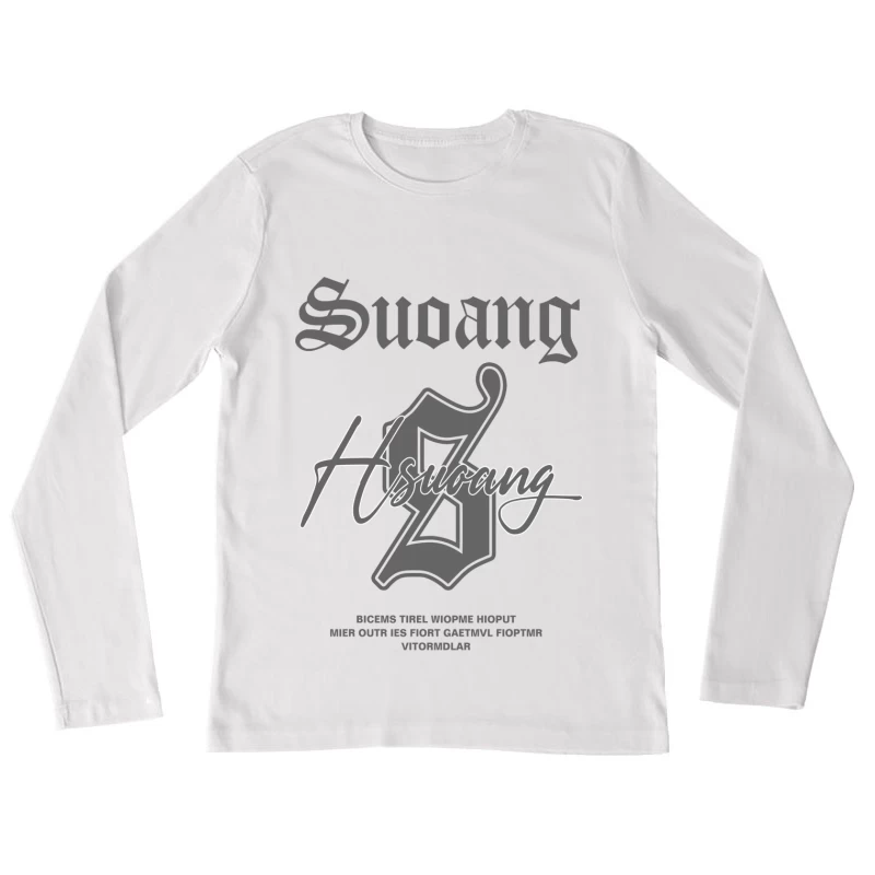 Modern Typography and Graphic Design Female Long Sleeve T-Shirt