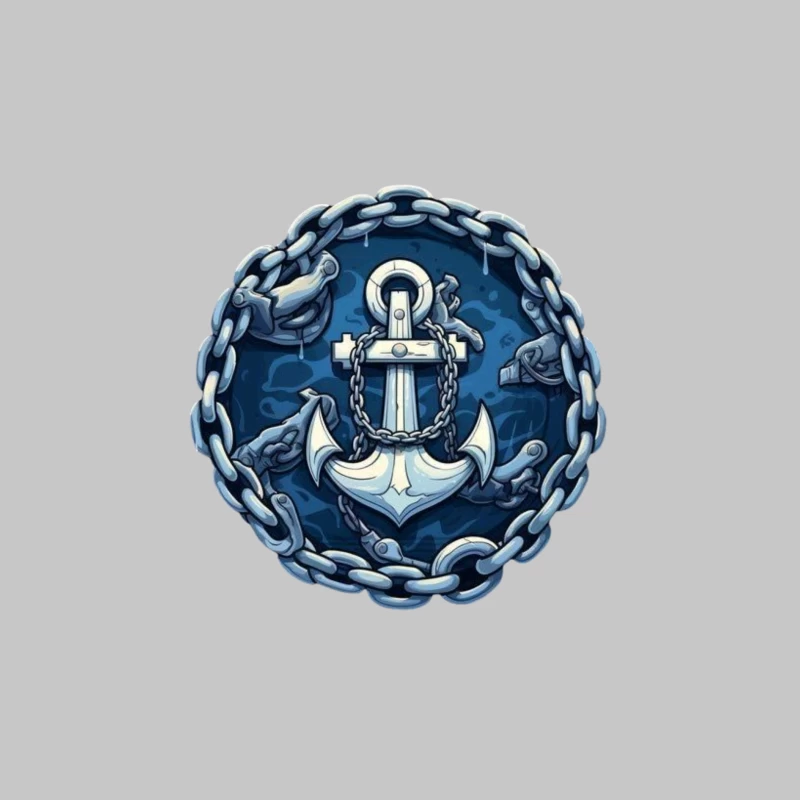 Anchor and Chains Emblem Male Long Sleeve T-Shirt