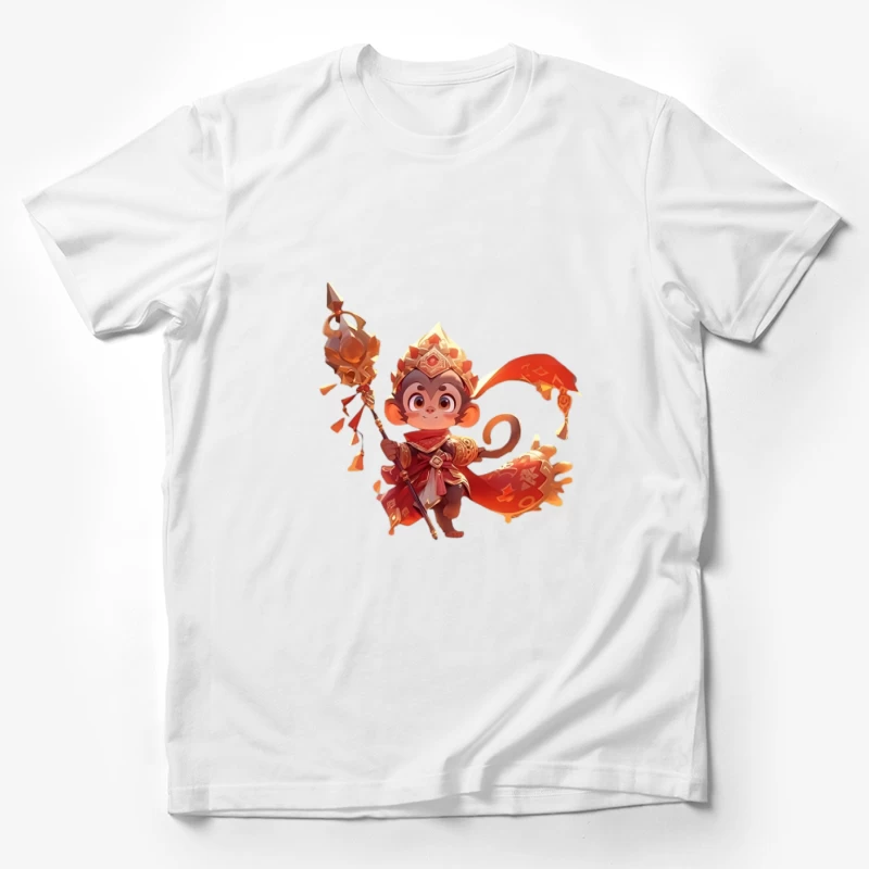 Niedlicher Affenkrieger mit Zepter Herren T-Shirt