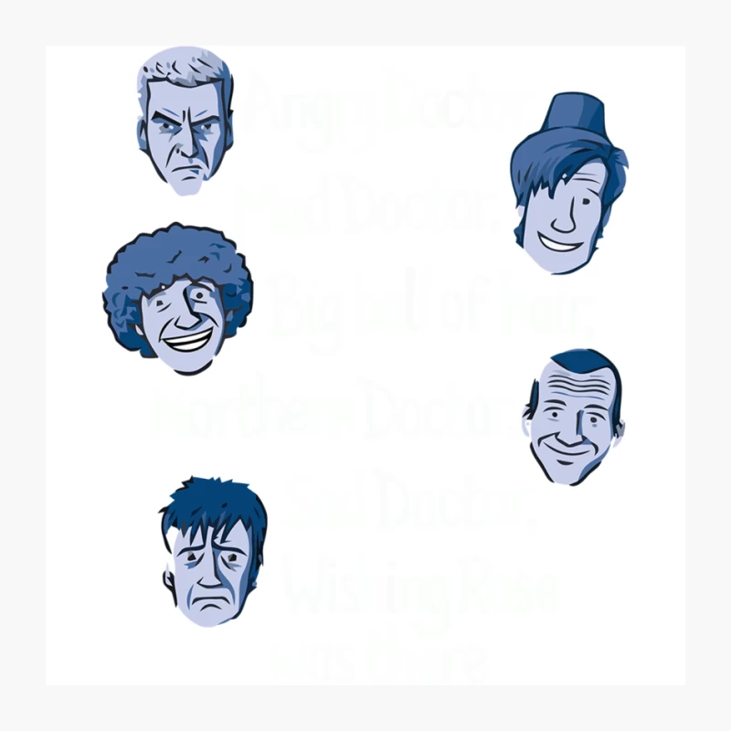 Expressive Cartoon Faces in Blue: A Character Design Showcase Pin