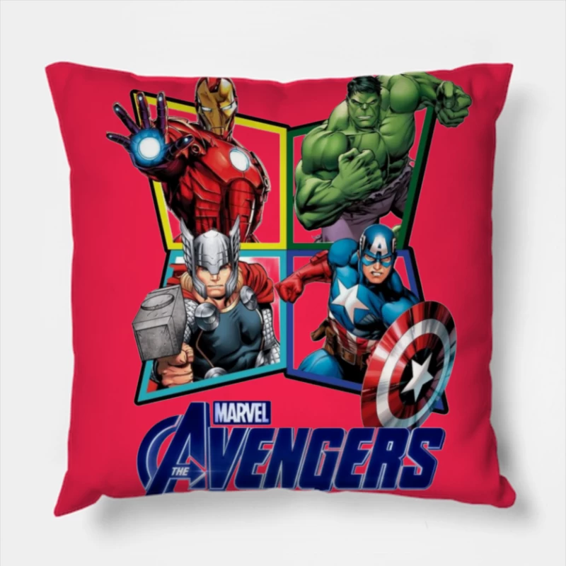 Marvel Avengers Comic Characters Throw Pillow