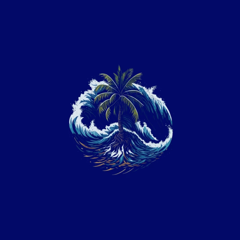 Tropical Island Wave Design Pin