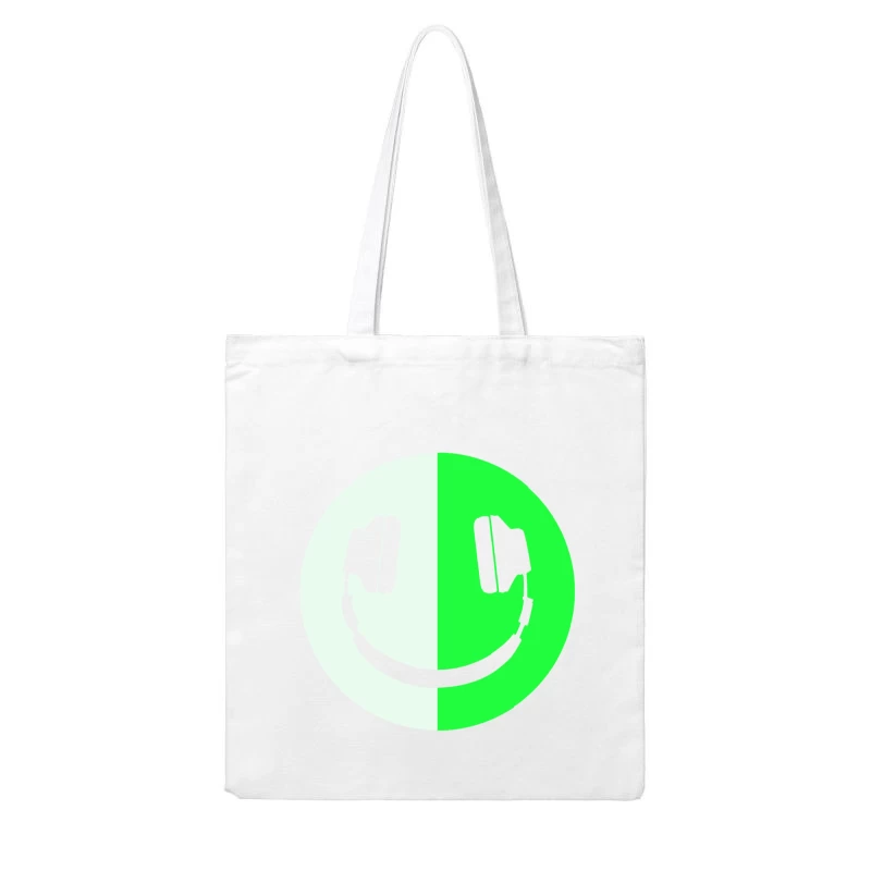 Glow In The Dark Headphone Smiley Cotton Tote Bag