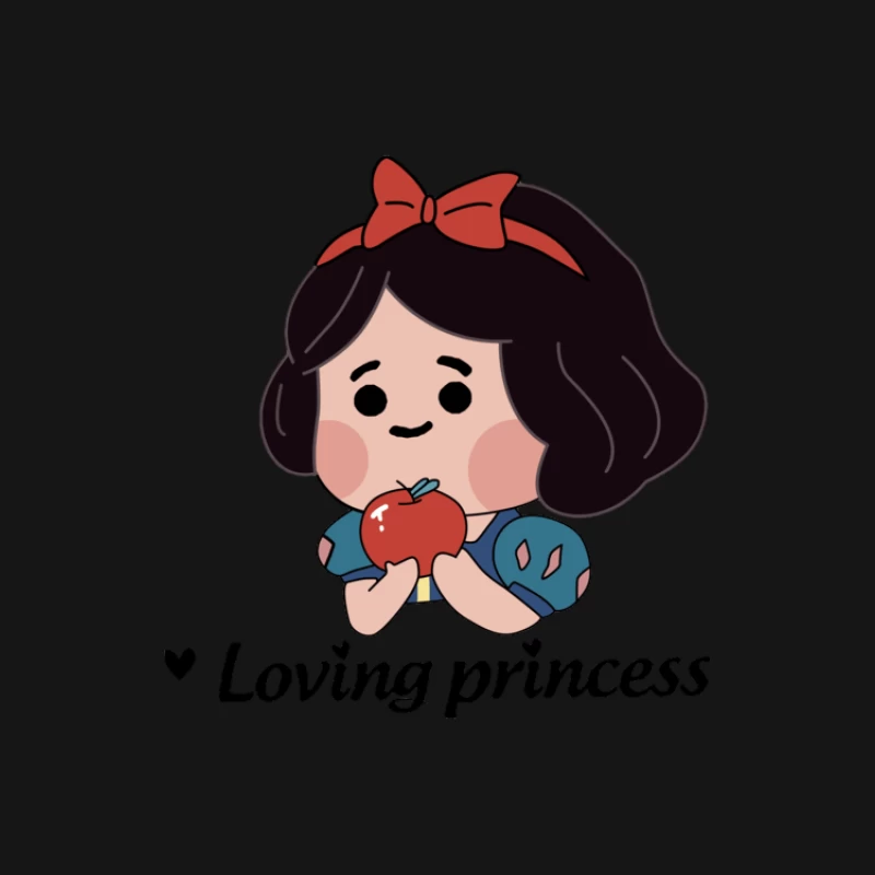 Liebenswerte Prinzessin mit Apfel Herren Langarm T-Shirt