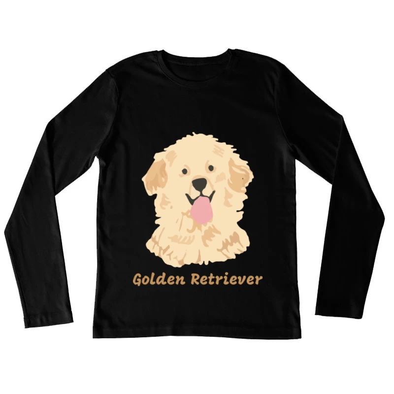 Niedlicher Golden Retriever Illustration Damen Langarm T-Shirt