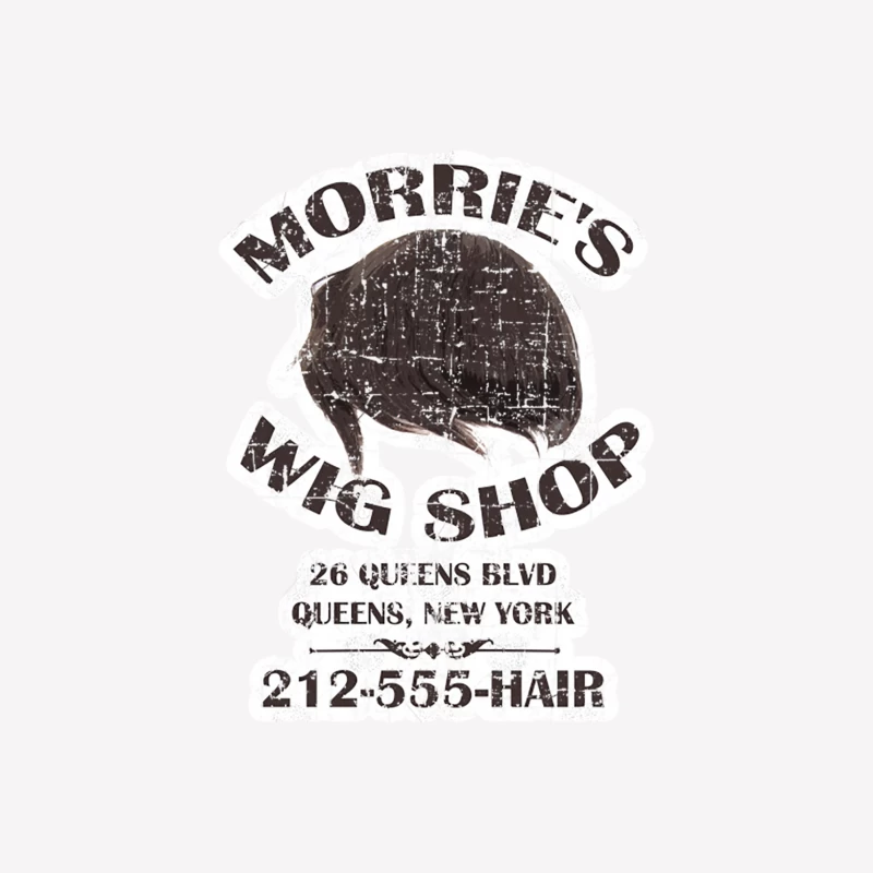 Vintage Wig Shop Logo: Morrie's in Queens, New York Male T-Shirt