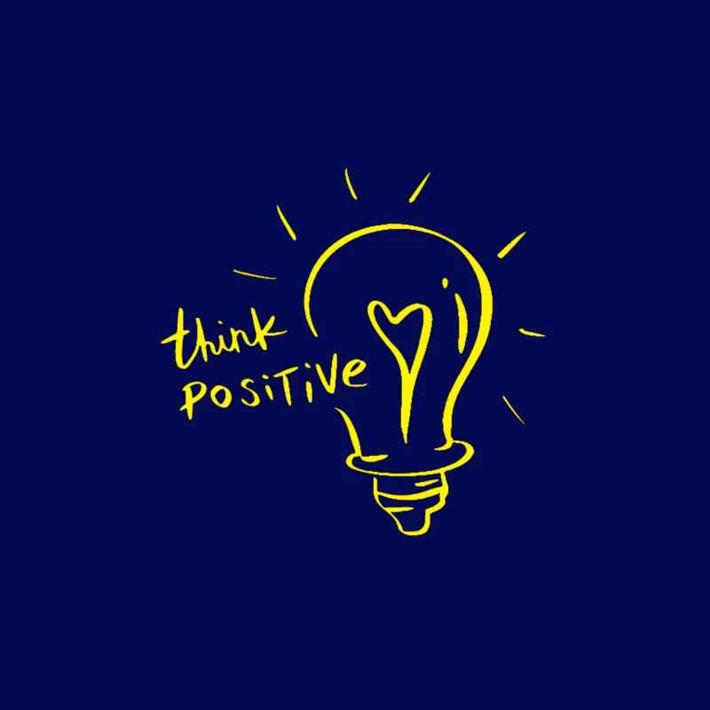 Positive Thinking Light Bulb Illustration Travel Mug