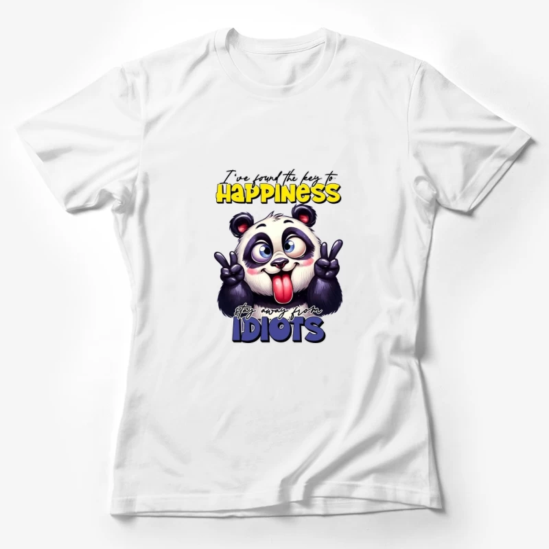 Panda Humor: The Key to Happiness Female T-Shirt